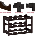 Bamboo Freestanding 12 Bottle Wine Rack