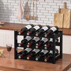 Bamboo Freestanding 12 Bottle Wine Rack