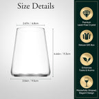Handmade Stemless Crystal Wine Glasses Set