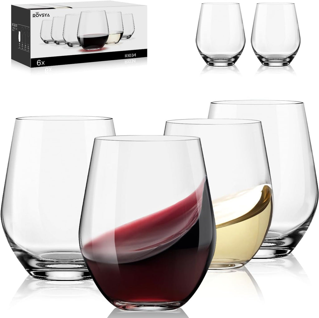 Set of 6 Stemless Wine Glasses