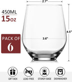 Set of 6 Stemless Wine Glasses