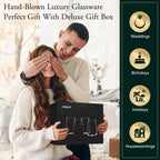 Handmade Stemless Crystal Wine Glasses Set