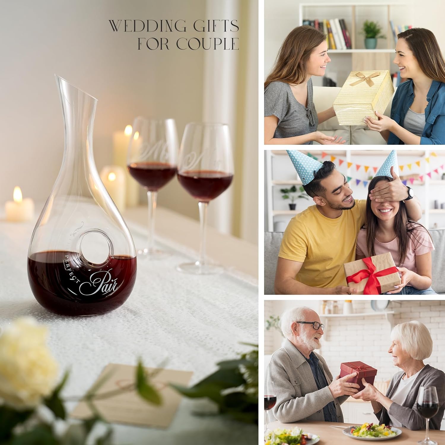 Mr and Mrs Wine Decanter Glass Set