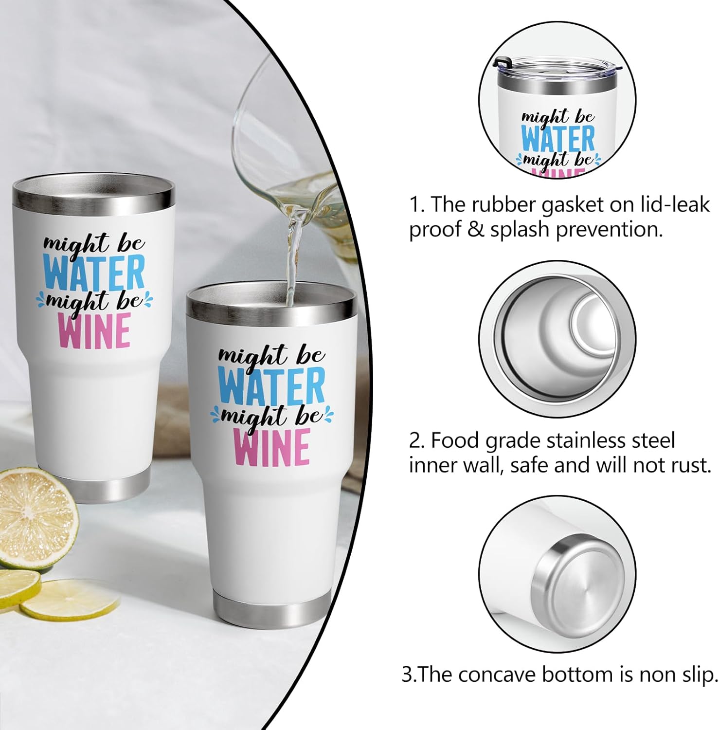 Funny 30oz Insulated Wine Glass Tumbler