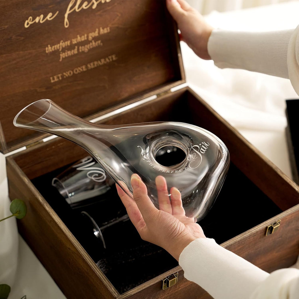 Mr and Mrs Wine Decanter Glass Set