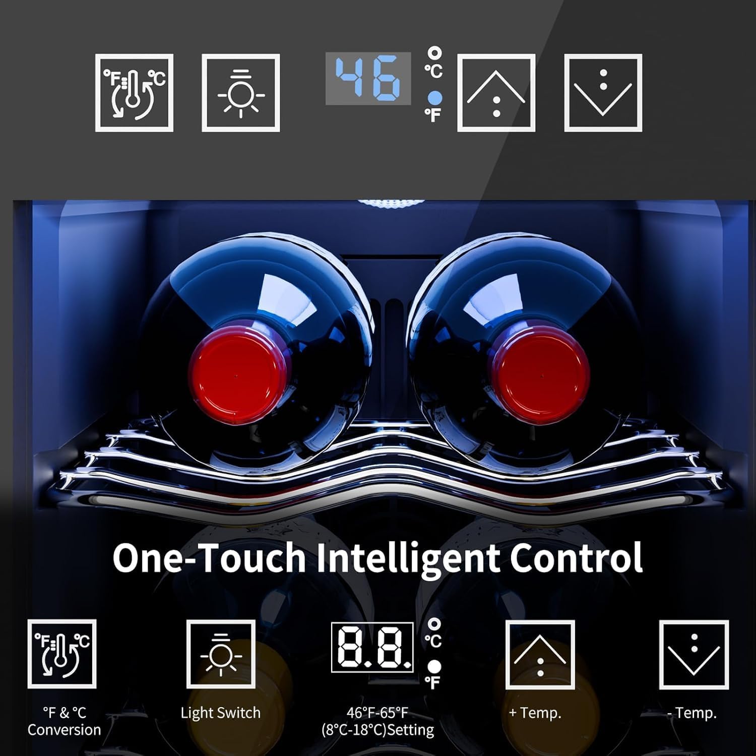 6 Bottle Countertop Wine Rack Cooler Refrigerator