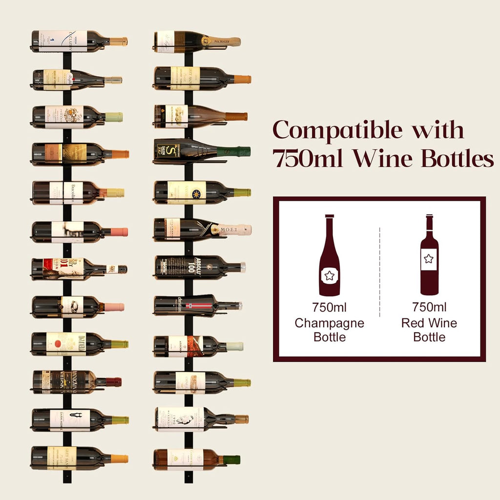 24-Bottle Wall Mounted Wine Rack