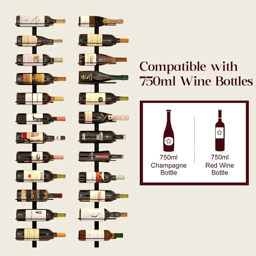 24-Bottle Wall Mounted Wine Rack