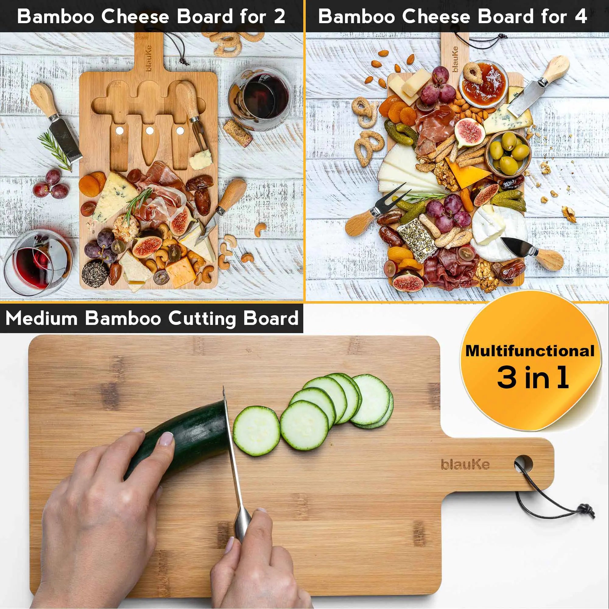 BlauKe Bamboo Cheese Board