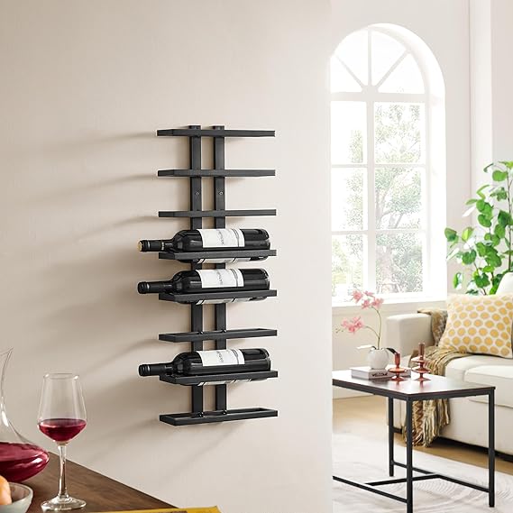 2-Set 8-Tier Metal Wall Wine Rack