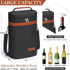 2-Bottle Insulated Wine Carrier Gift Bag