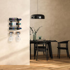 Wall Mounted Wine Rack with Stemware Holder