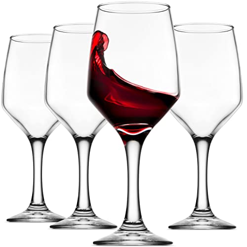 Godinger Italian-Made Stemmed Red Wine Glasses – 15oz Set of 4, Lead-Free