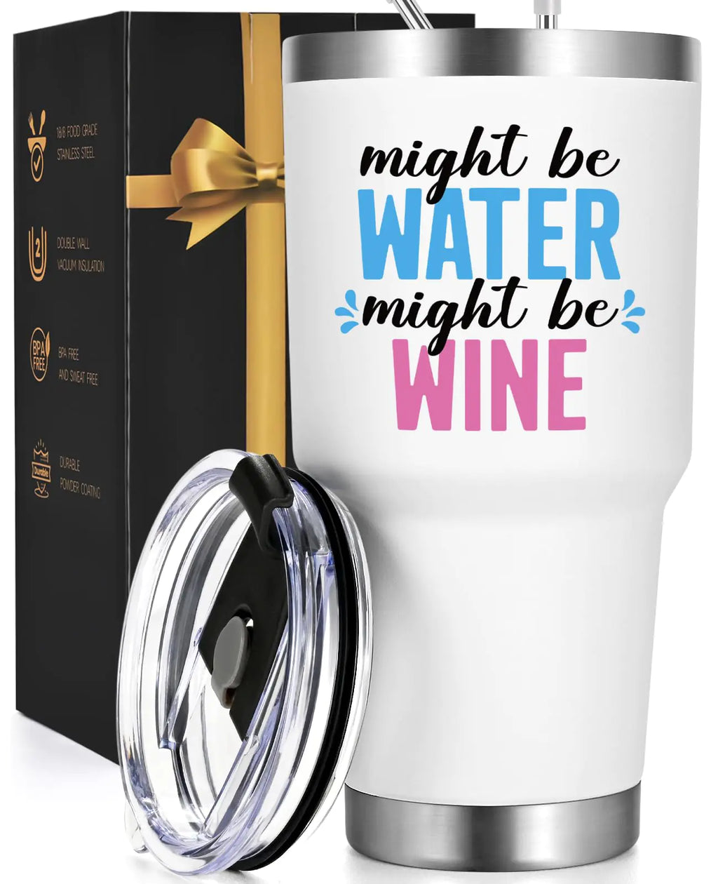 Funny 30oz Insulated Wine Glass Tumbler