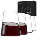 Handmade Stemless Crystal Wine Glasses Set