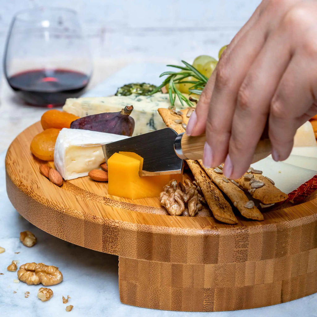Swiveling Bamboo Cheese Board