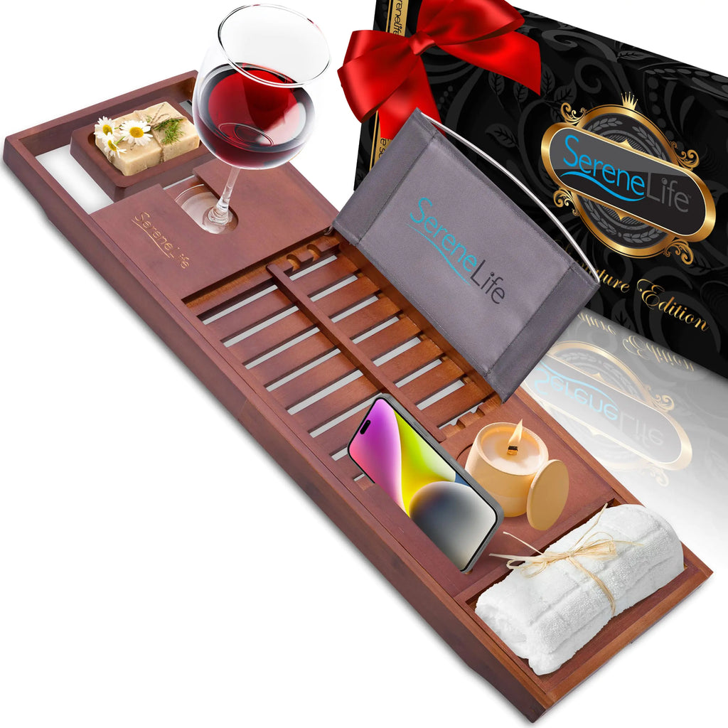 SereneLife Bamboo Bathtub Caddy