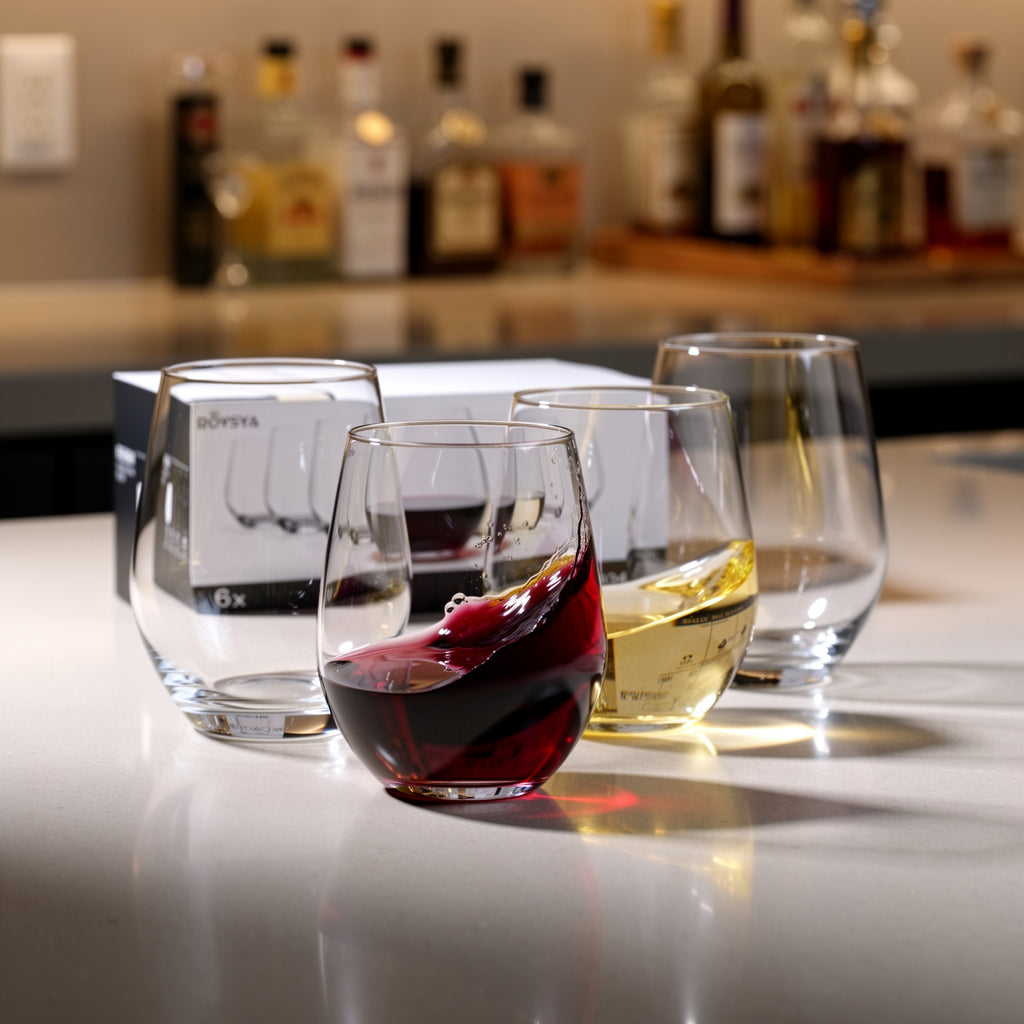 Set of 6 Stemless Wine Glasses