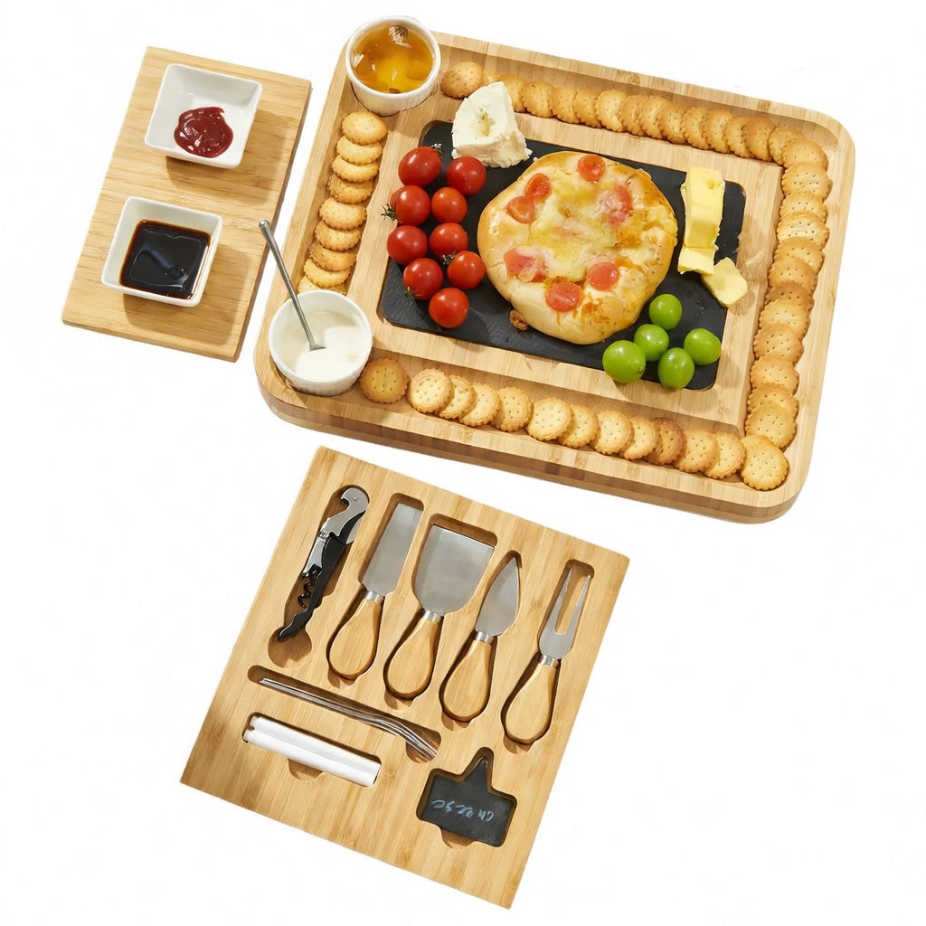 Charcuterie Bamboo Cheese Board Set