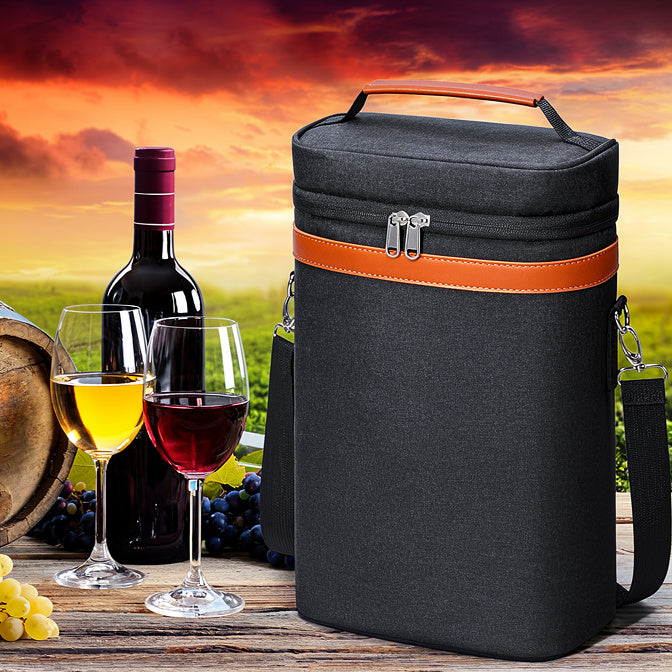 2-Bottle Insulated Wine Carrier Gift Bag