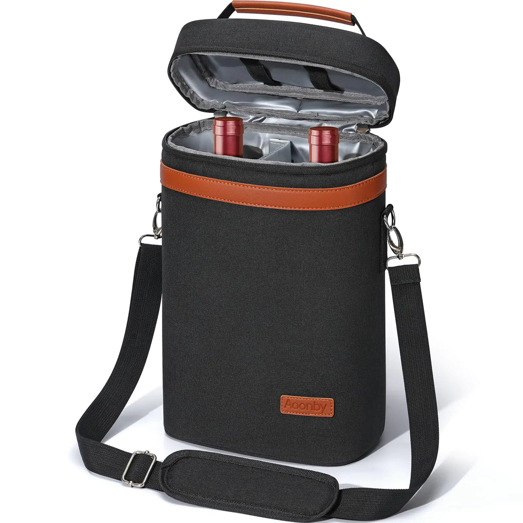 2-Bottle Insulated Wine Carrier Gift Bag