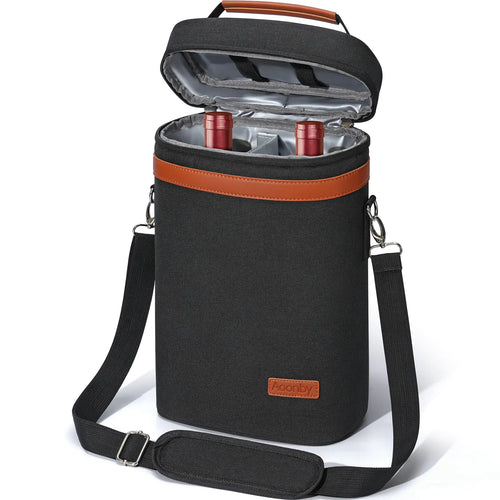 2-Bottle Insulated Wine Carrier Gift Bag