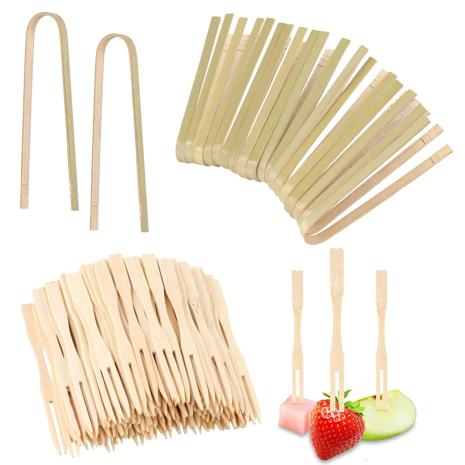 Disposable Bamboo Tongs & Forks