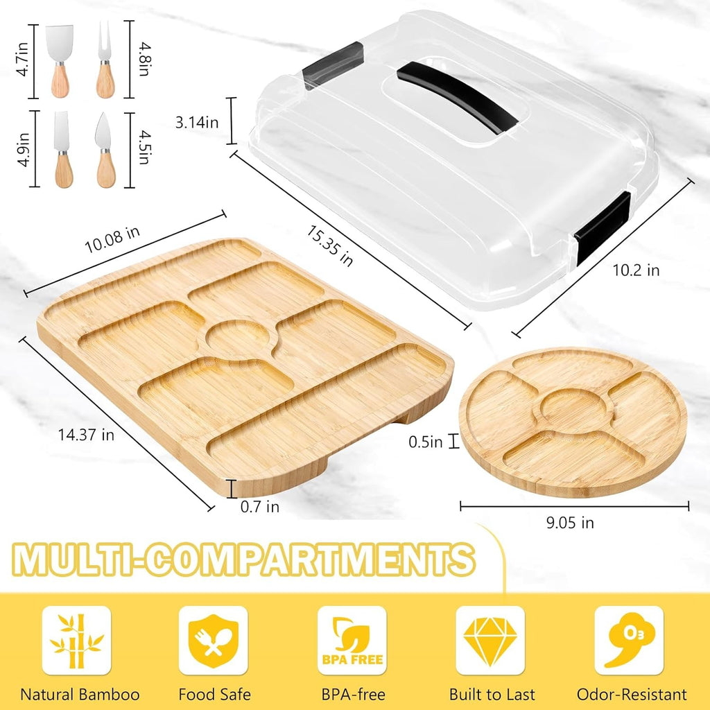 Bamboo Charcuterie Board with Lid