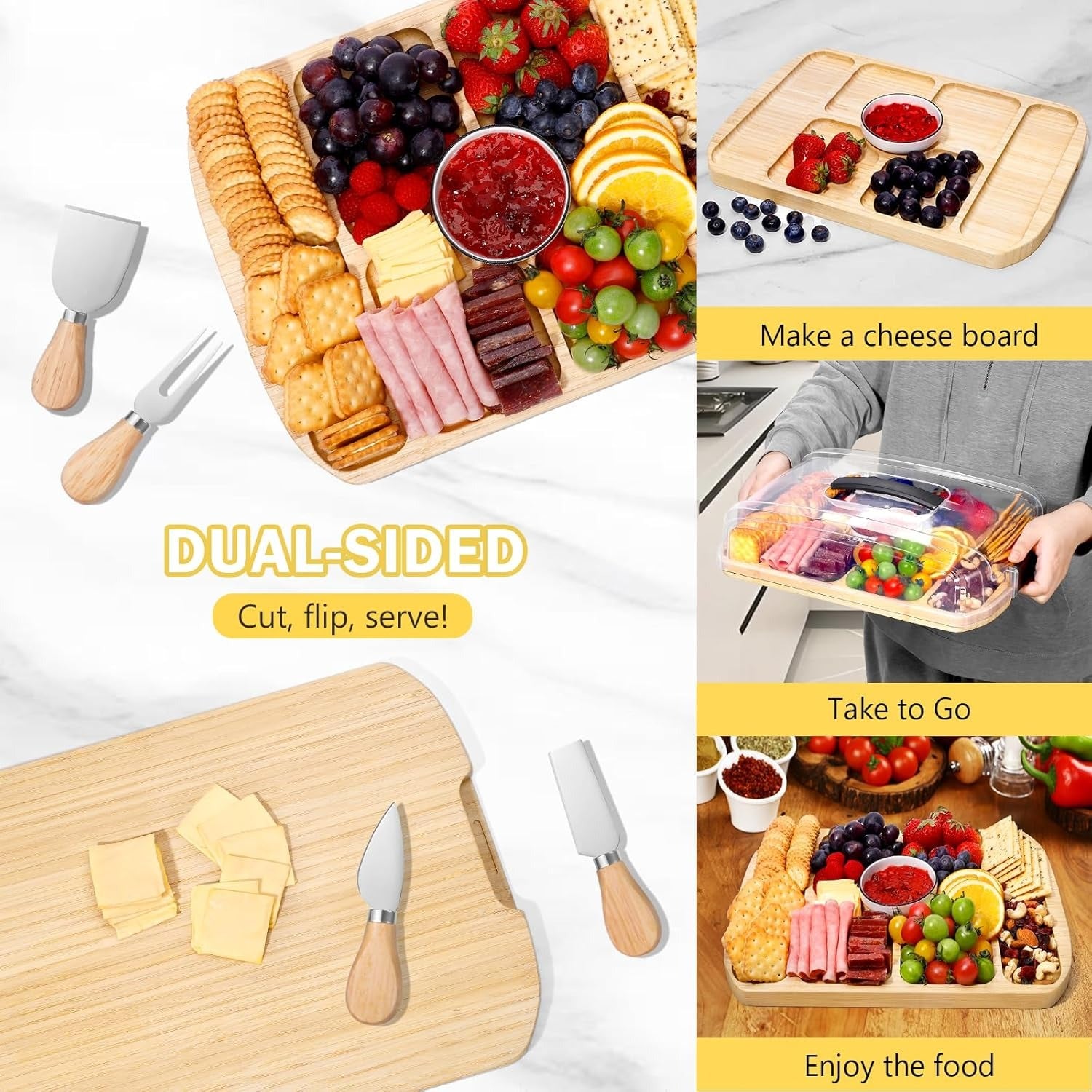 Bamboo Charcuterie Board with Lid