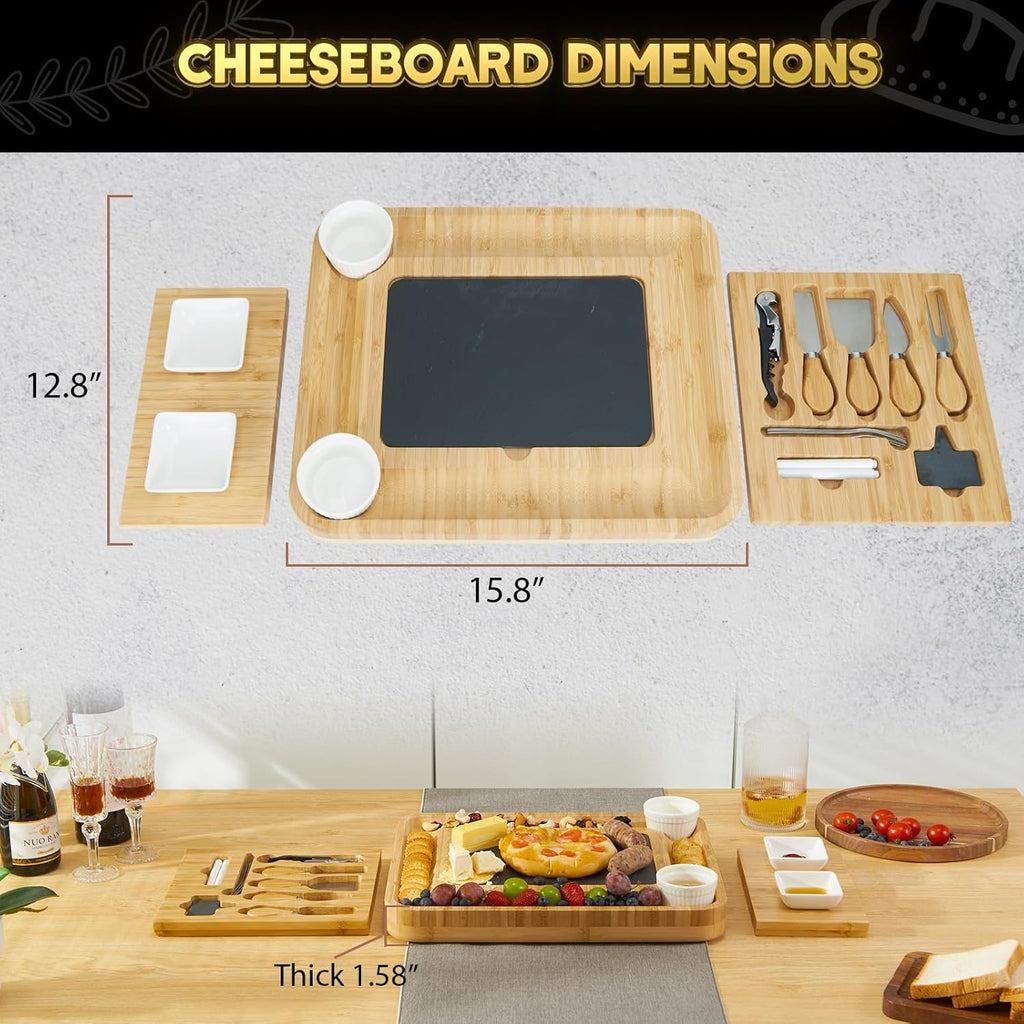 Charcuterie Bamboo Cheese Board Set
