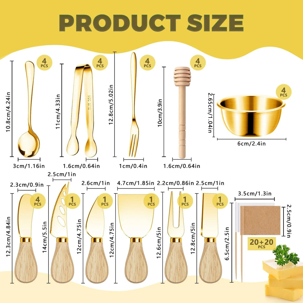 Gold Charcuterie Board Accessory Set