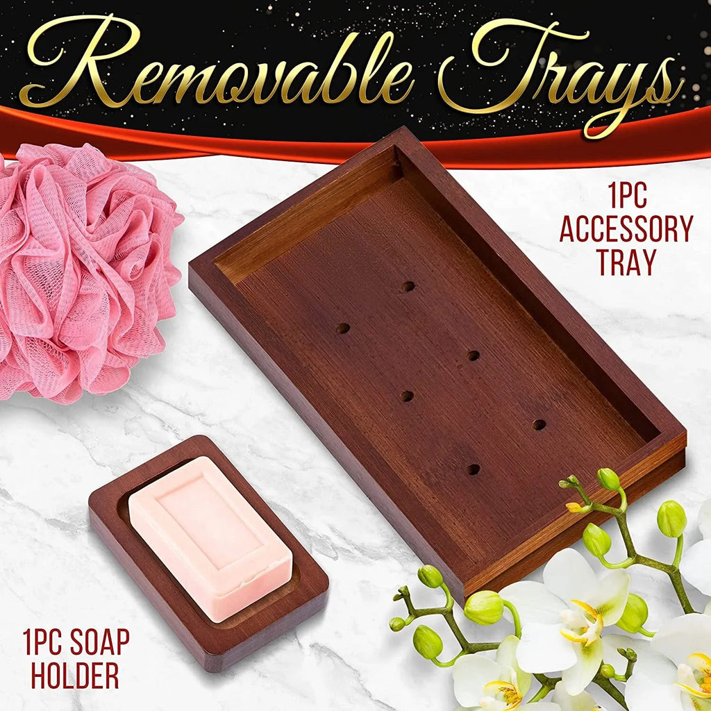 SereneLife Bamboo Bathtub Caddy