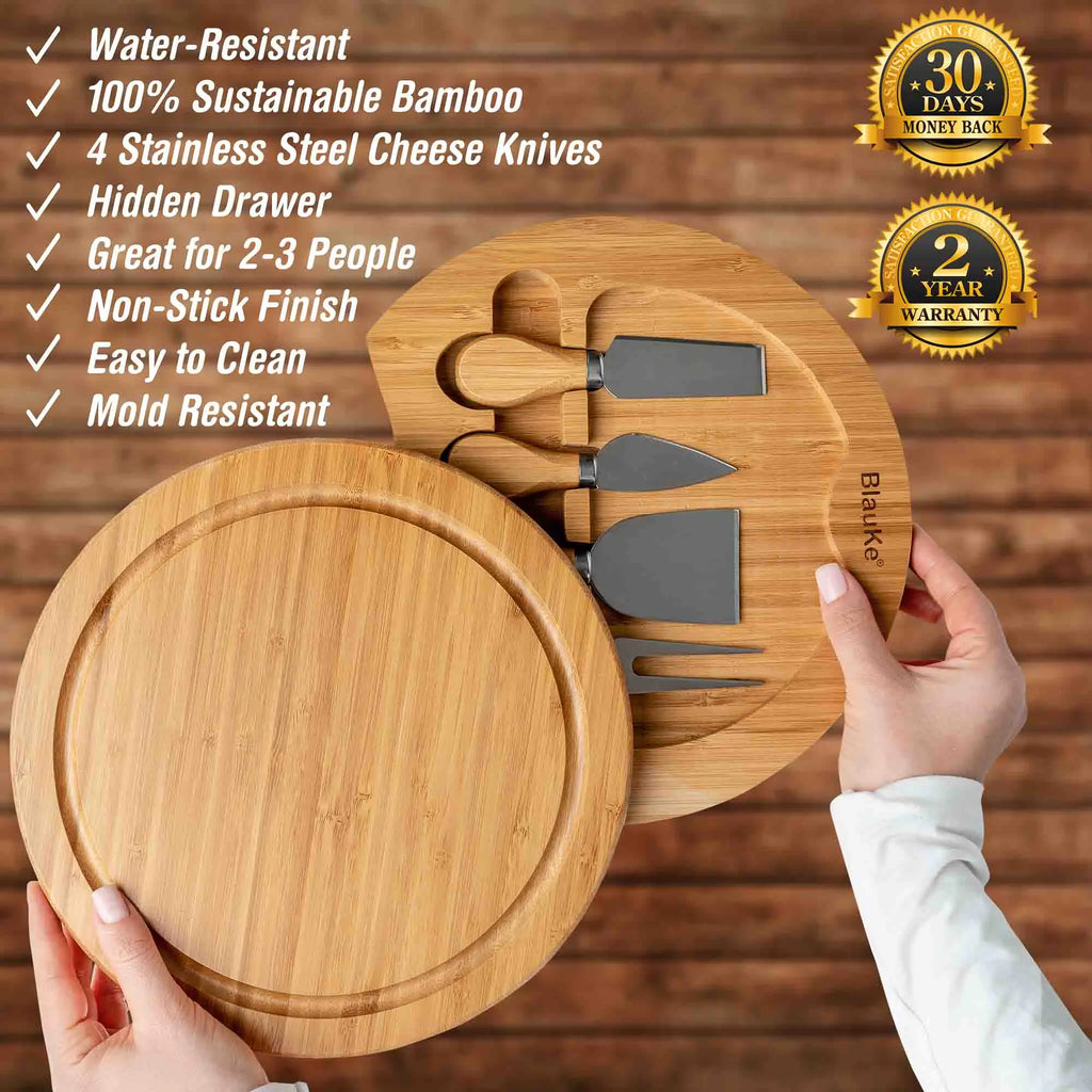 Swiveling Bamboo Cheese Board